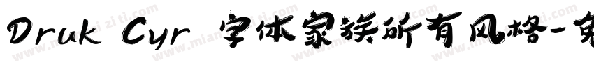 Druk Cyr 字体家族所有风格字体转换